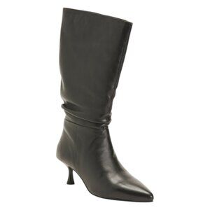 ALLONSI Leather Kitten Heel Scrunch Boots